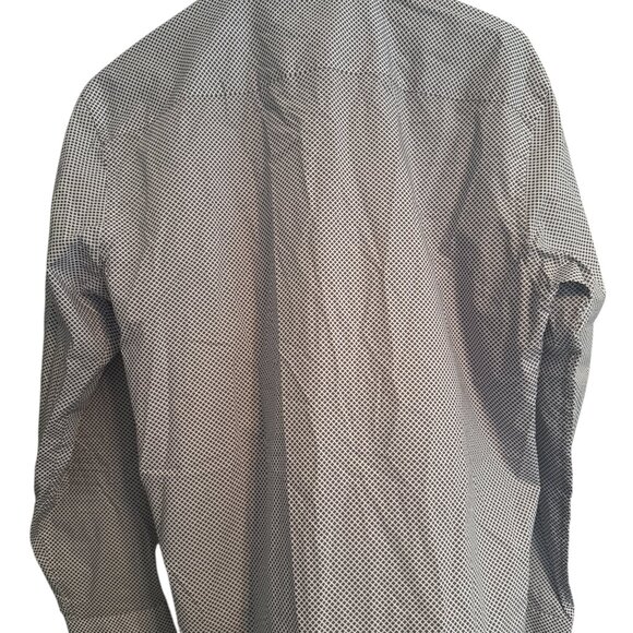 Bugatchi White & Geometric Design-Button Down-Worn Once-EUC-16.5/Large-Cotton - Picture 3 of 5
